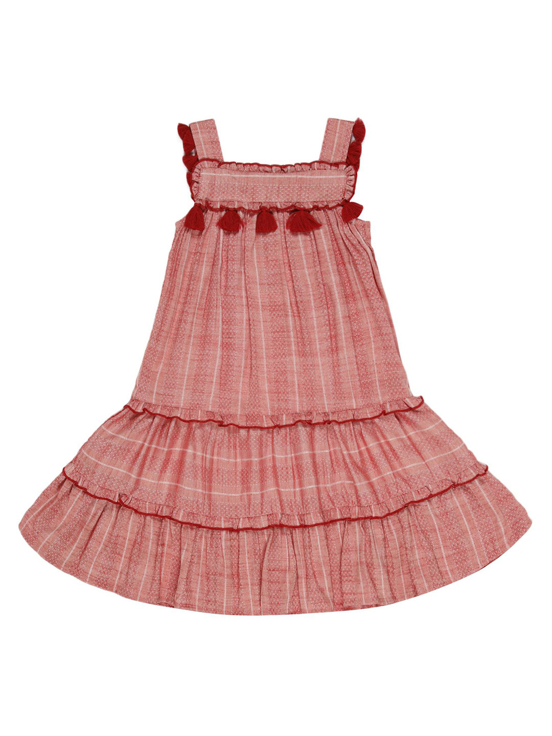 YOUNG BIRDS Checked A-Line Sleeveless Dress