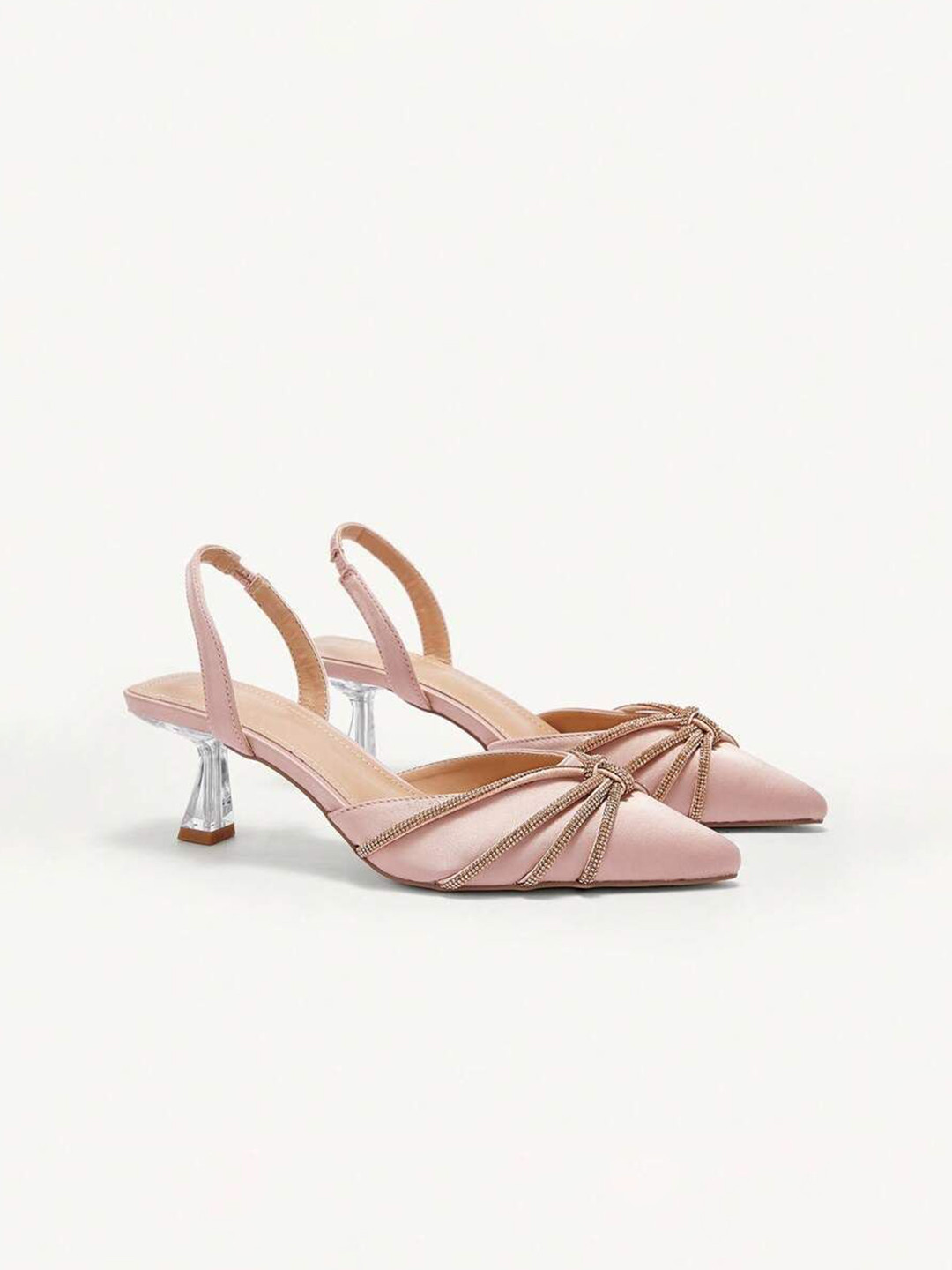 PURPLEHUNT Women Ebellished Slingback Slim Heels