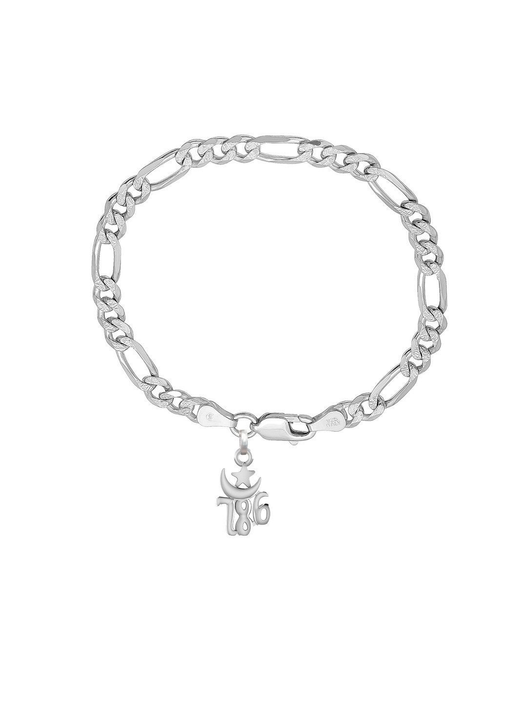 Metronaut Sterling Silver 786 Symbol Link Bracelet