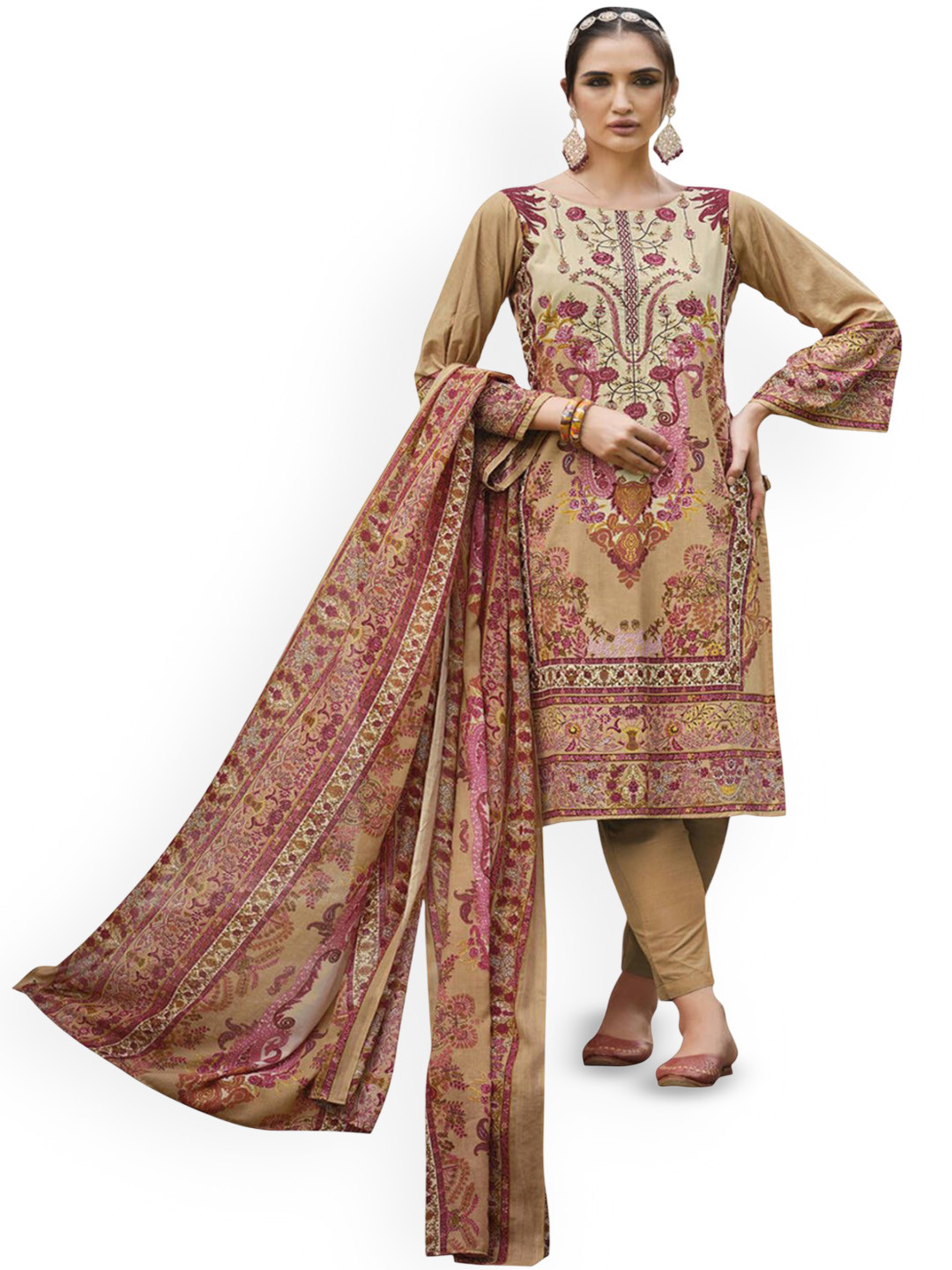 DRAVINAM Trends Viscose Rayon Unstitched Dress Material