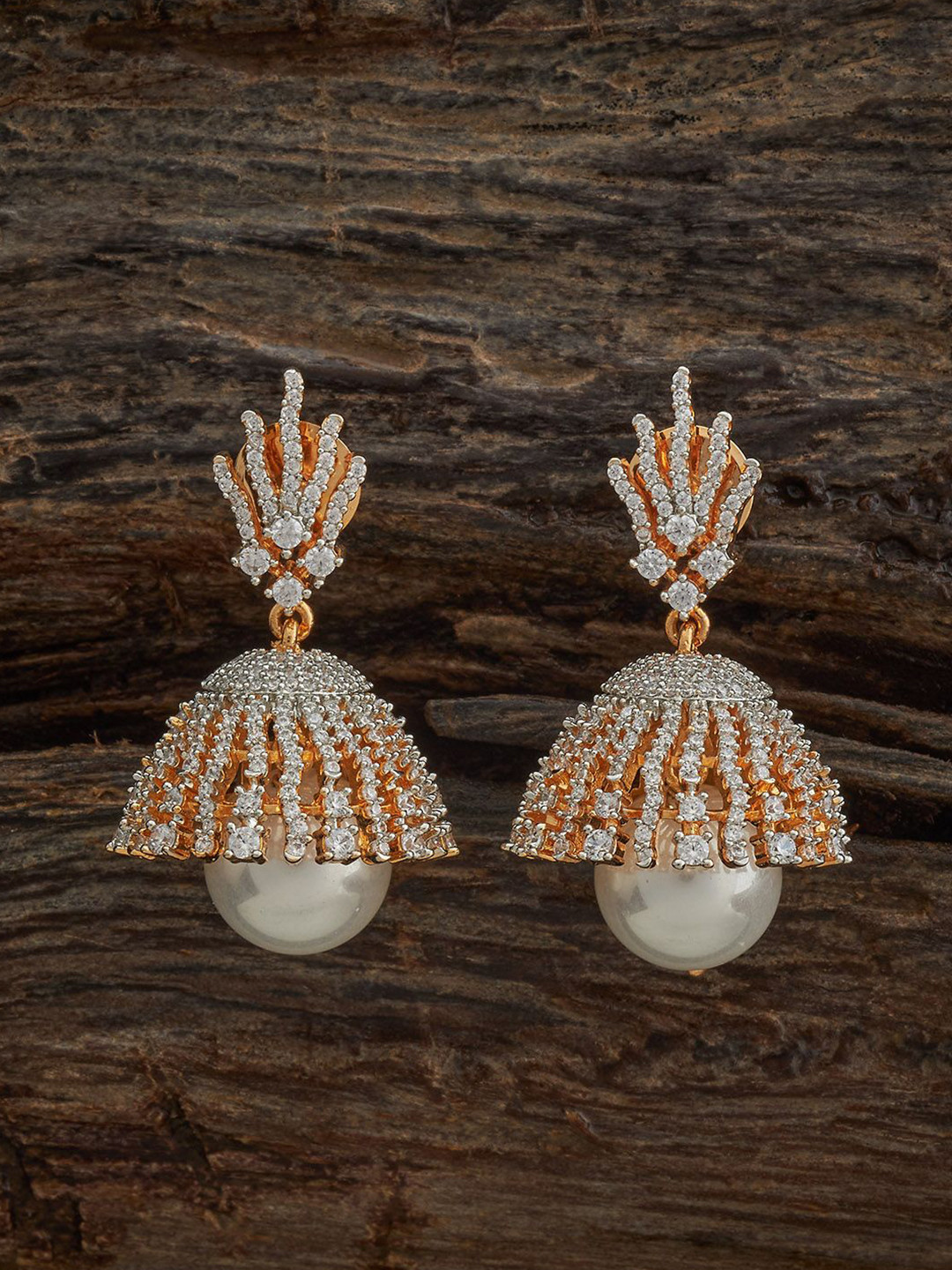 Kushal's Fashion Jewellery Victorian-Embellished Bridal Ruby & Zircon Tear  Earrings