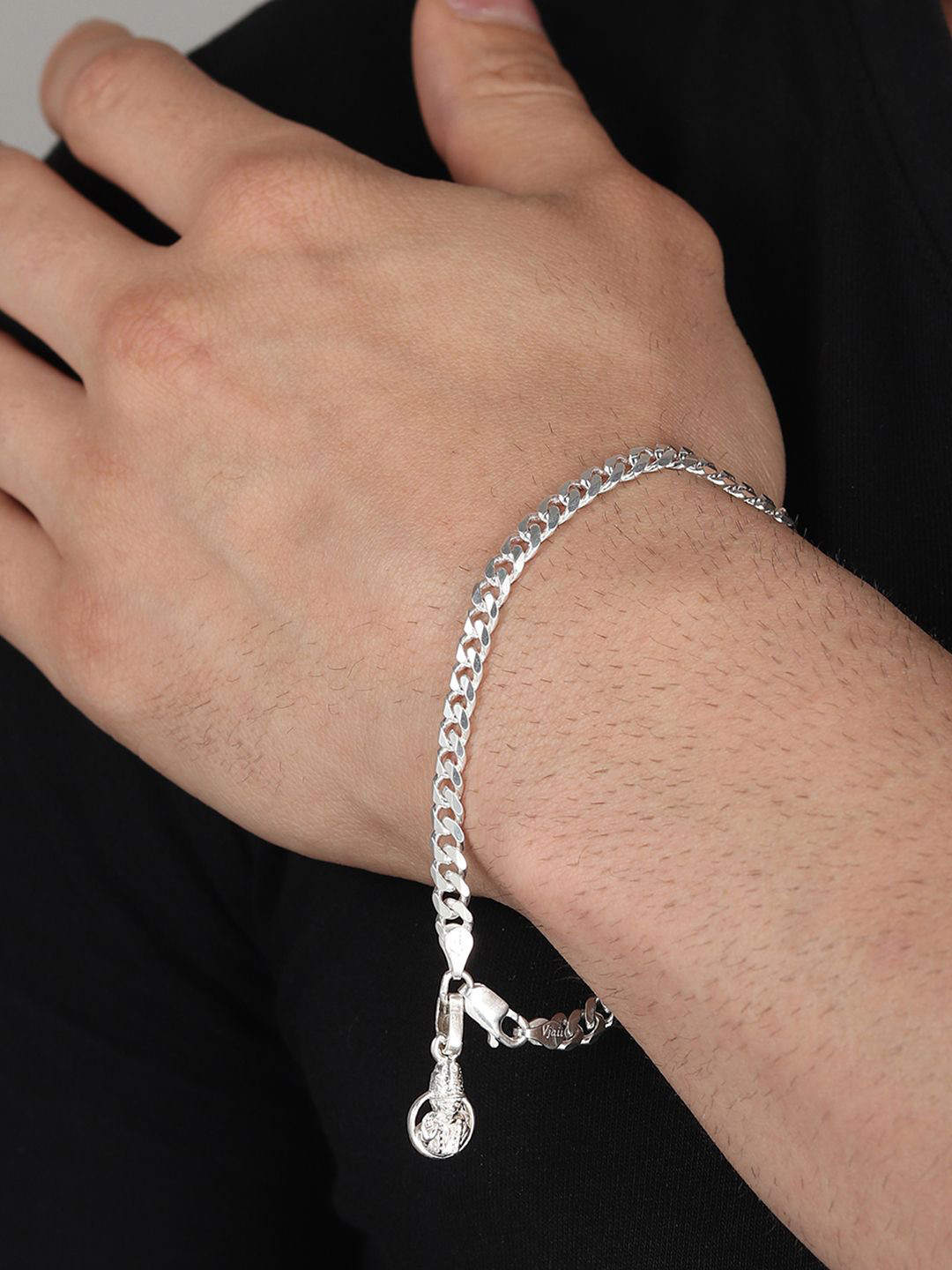 Metronaut Sterling Silver God Sai Baba Symbol Link Bracelet