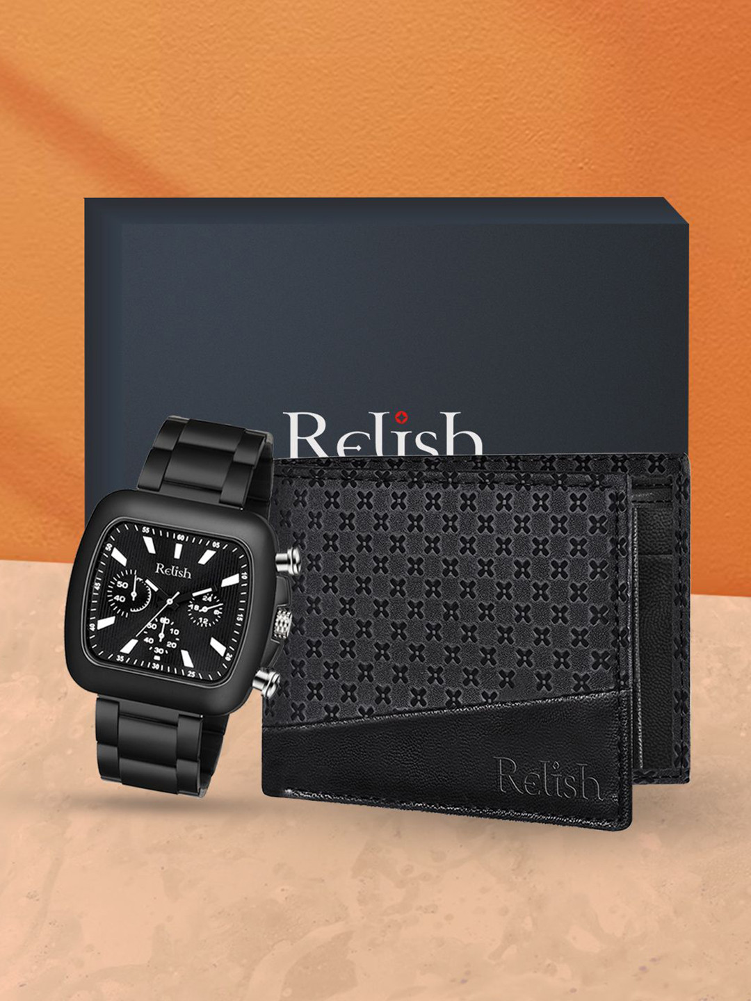 Relish Men Accessory Gift Set of Watch & Wallet Combo