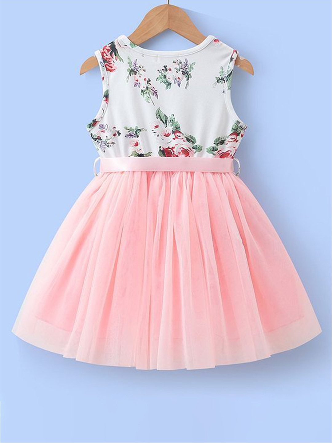 Mark & Mia Girls Floral Printed Fit & Flare Dress With Tie-Ups