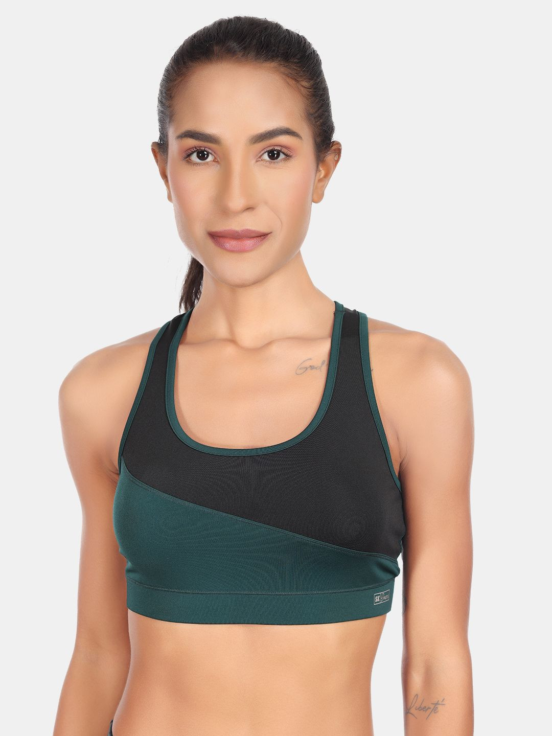 SKDREAMS Full Coverage Wireless Non Padded Seamed Racer back Sports Bra