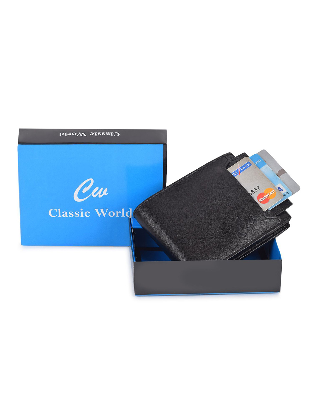 classic world Men PU Two Fold Wallet with SIM Card Holder