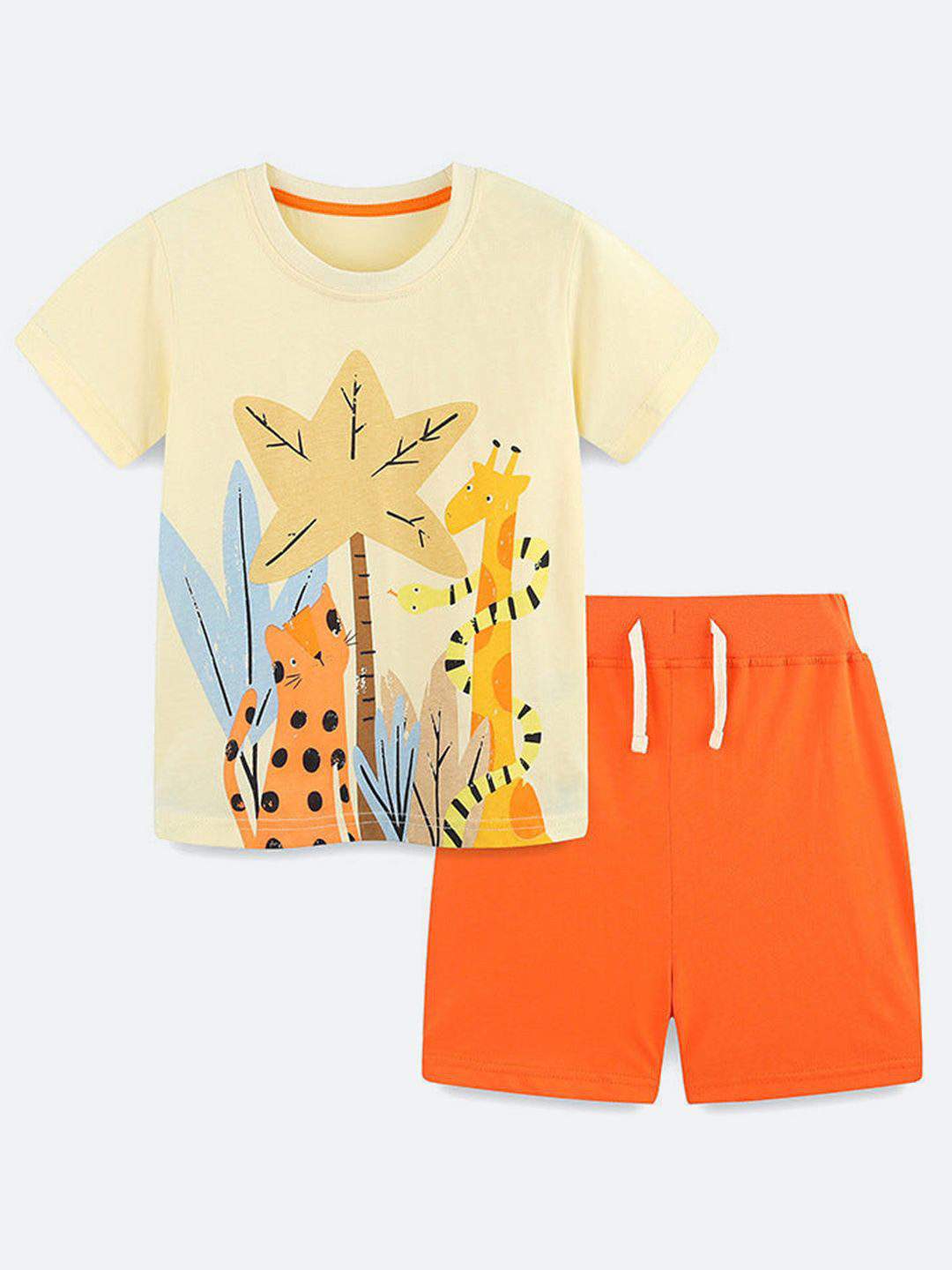 Oh Rare Boys Animal Printed T-shirt With Shorts