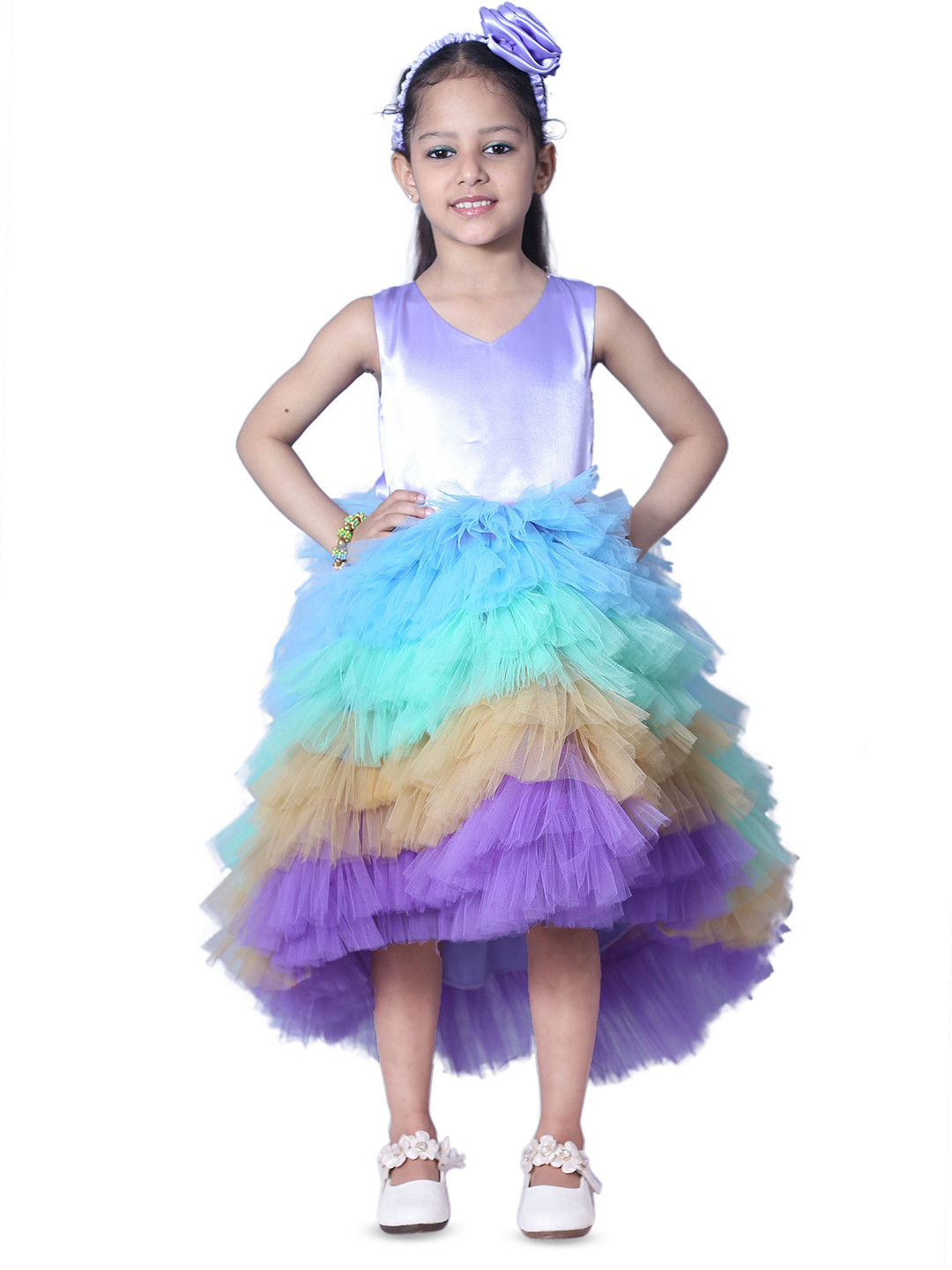 Wow Princess Girls V-Neck Fit & Flare Dress