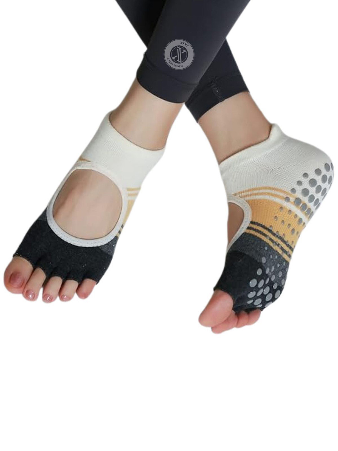 XFyt Women Open Toe Yoga Ankle Length Socks
