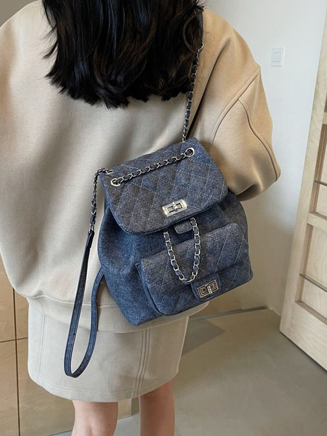 CORSICA Women Solid Backpacks with Drawstring