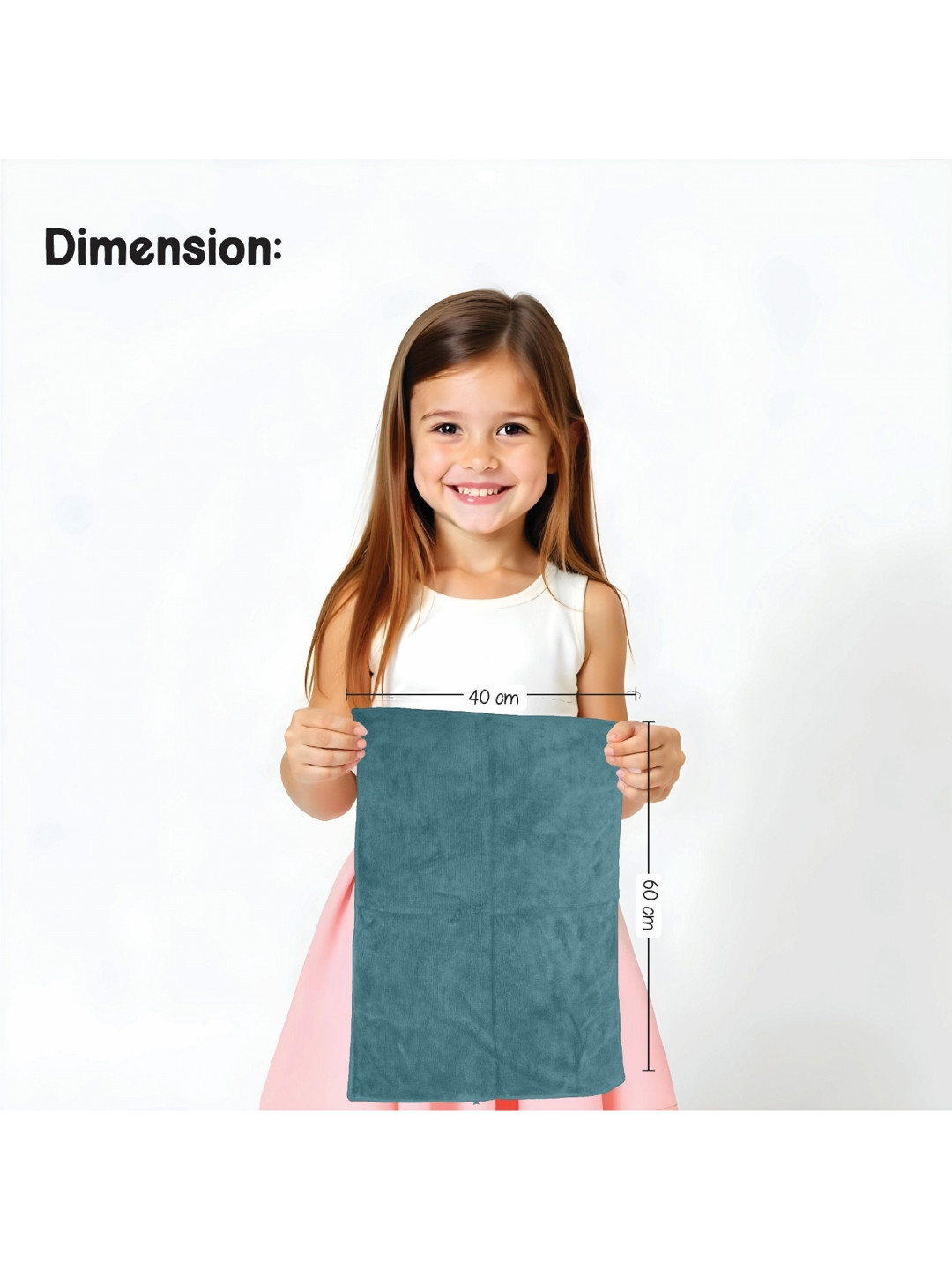 HOUSSE 2-Pcs Sea Green & Grey 450 GSM Super Soft & Light WeightHandTowels