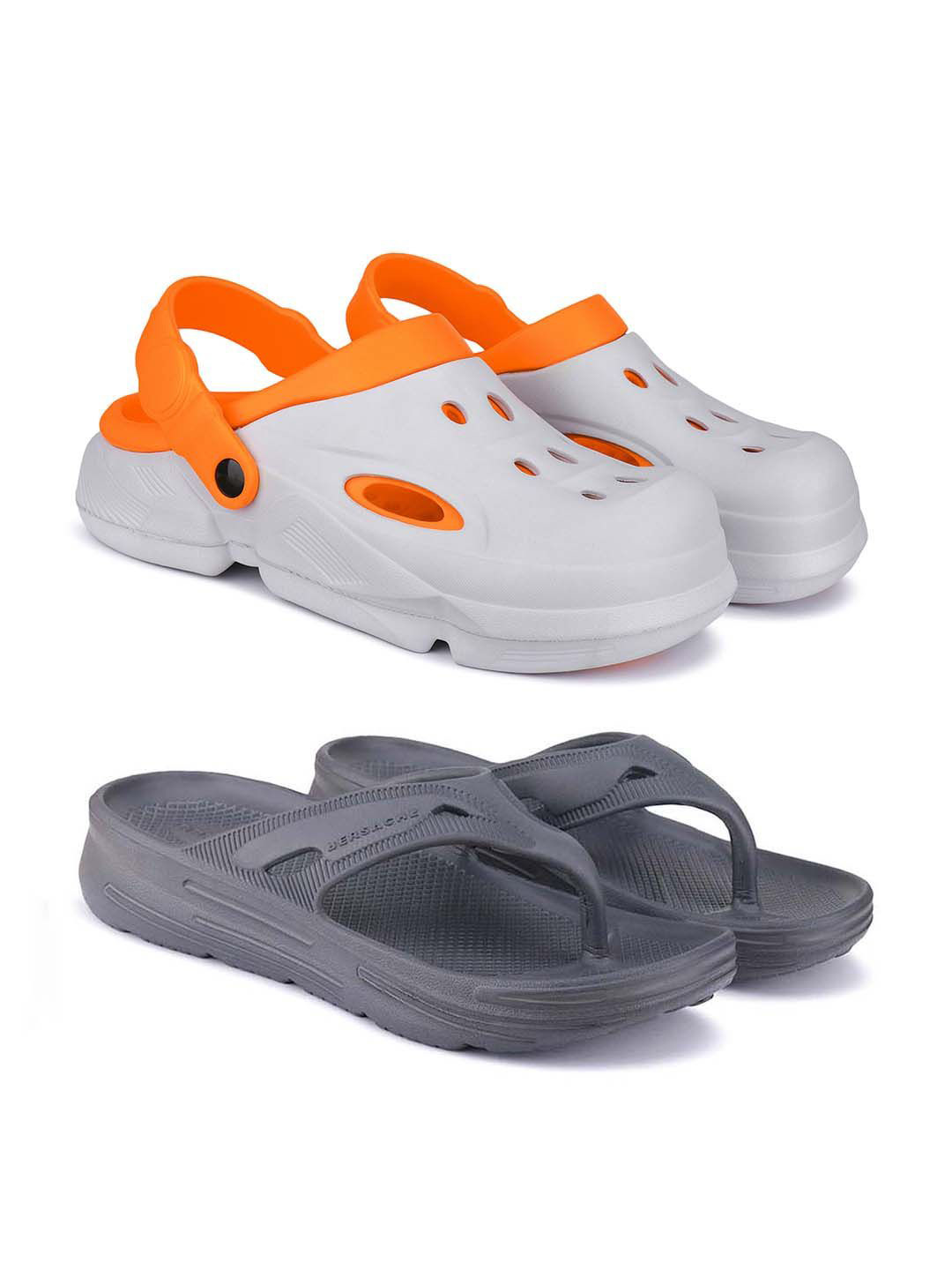 BERSACHE Men Pack Of 2 Combo Flip Flops