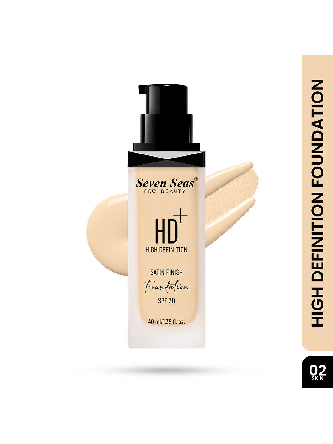 Seven Seas HD High Definition Satin Finish Foundation With SPF 30 - 40 ml - Skin 01
