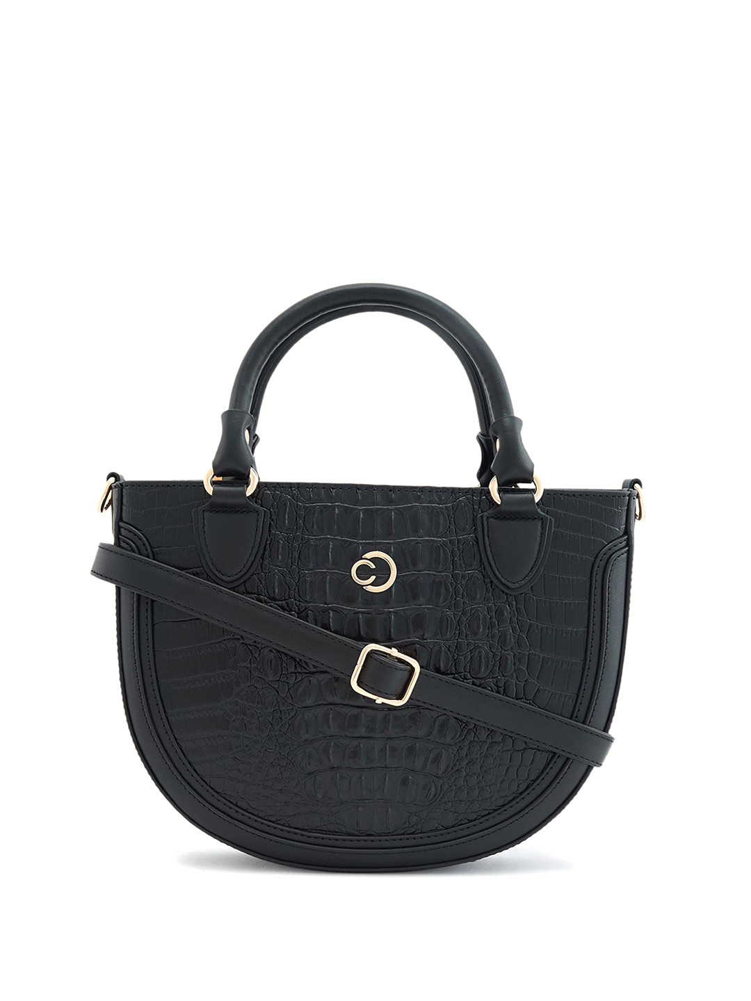 Caprese Felix Women Black Small Satchel Bag