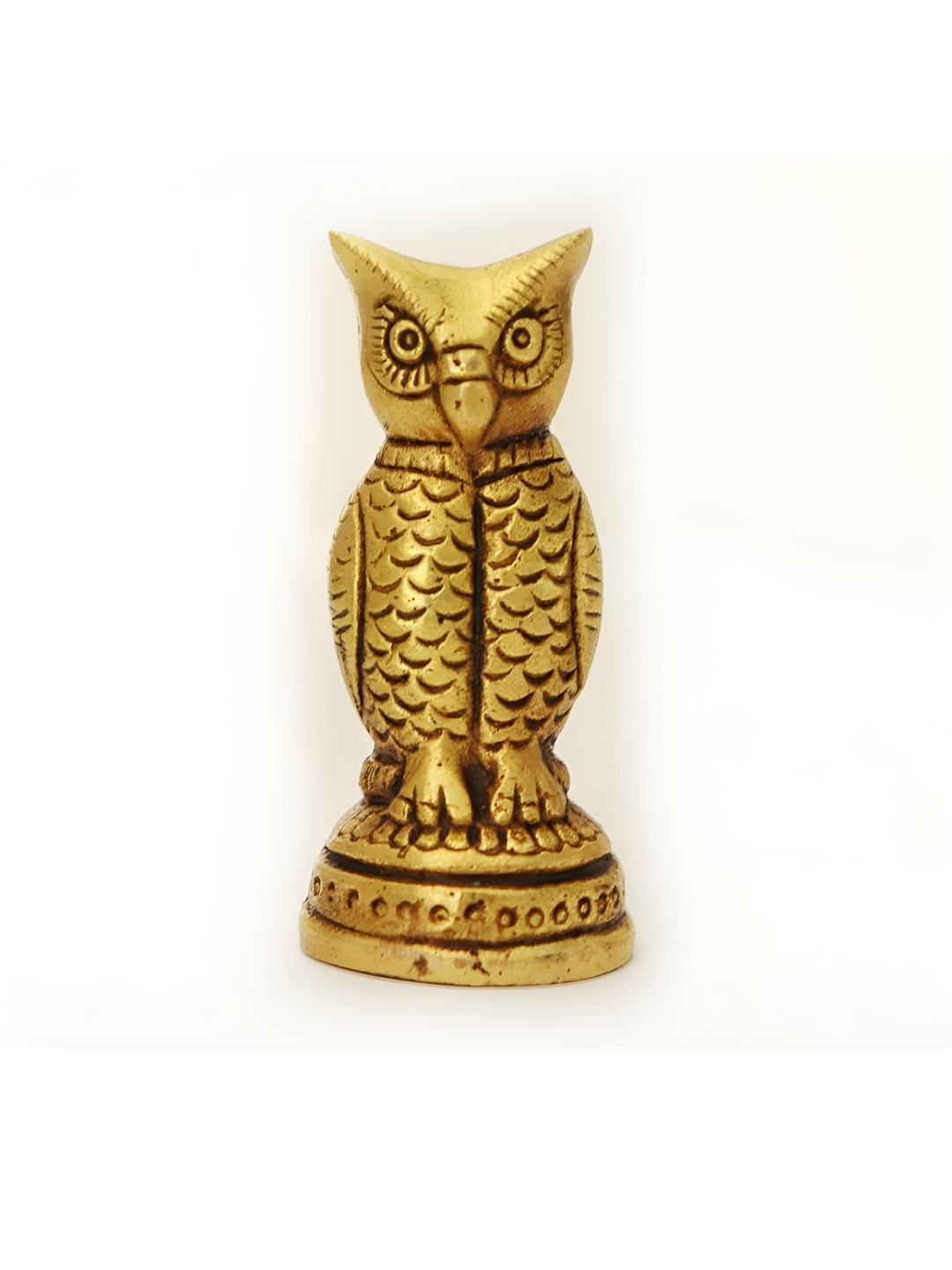 The Spiritual Living Owl Gold Brass Metallic Living Room Small Showpiece - 2.5 Inches