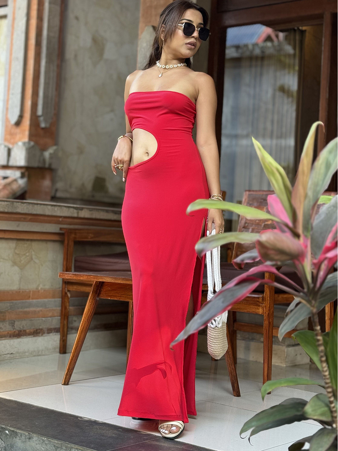 Lavaya Off-Shoulder Bodycon Maxi Dress