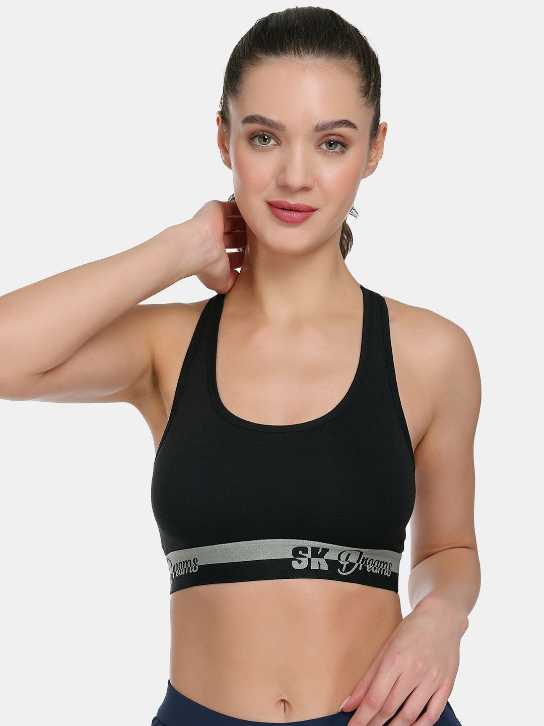 SKDREAMS Full Coverage Non Padded Seamless T-strap Training or Gym Shaper Sports Bra
