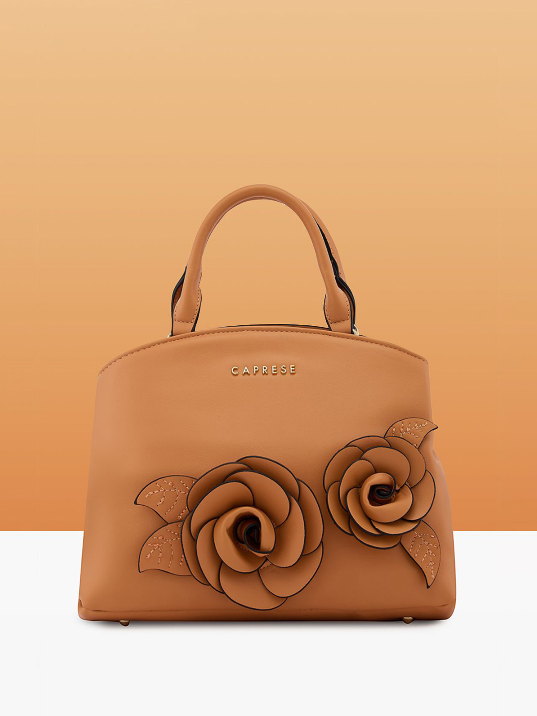 Caprese Bloom Women Apricot Small Satchel Bag