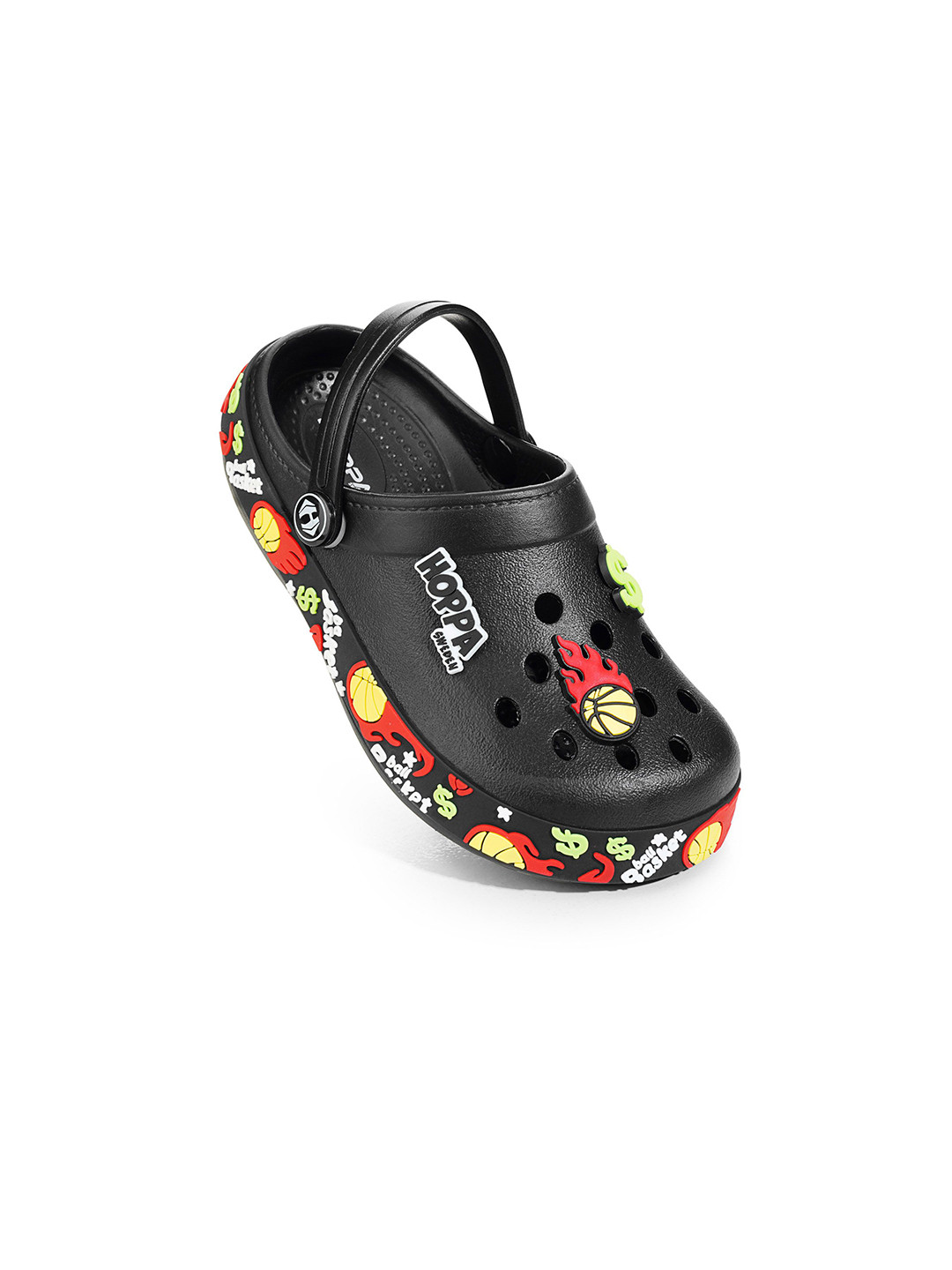 Hoppa Super Star Black Kids Clogs