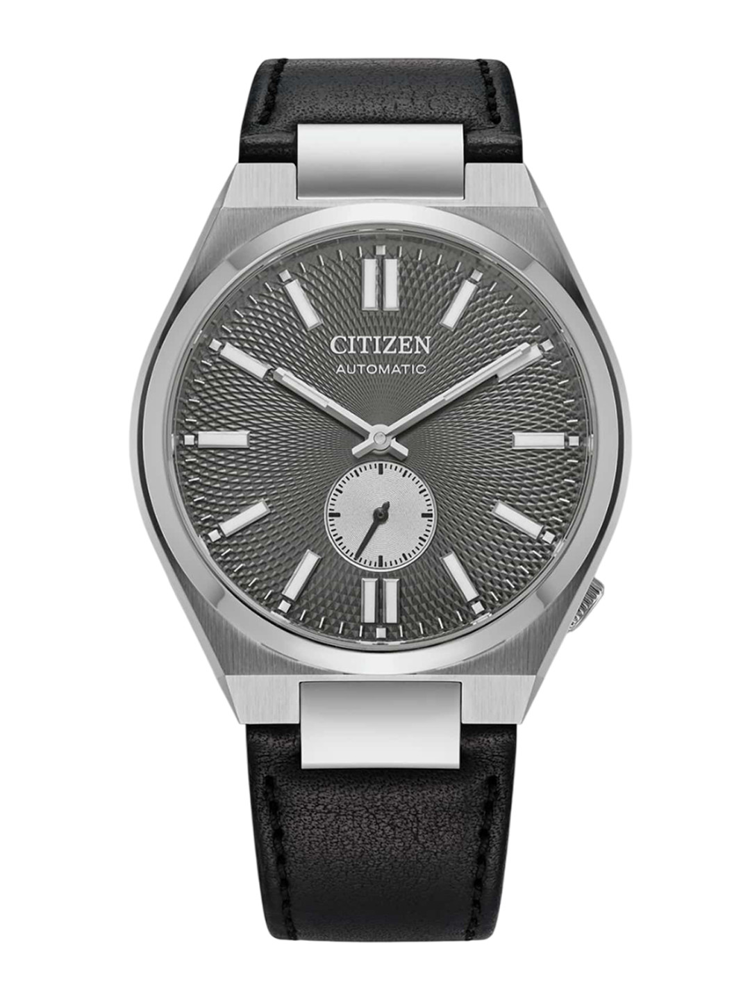 Citizen Men Textured Dial & Leather Straps Analogue Watch NK5010-01H