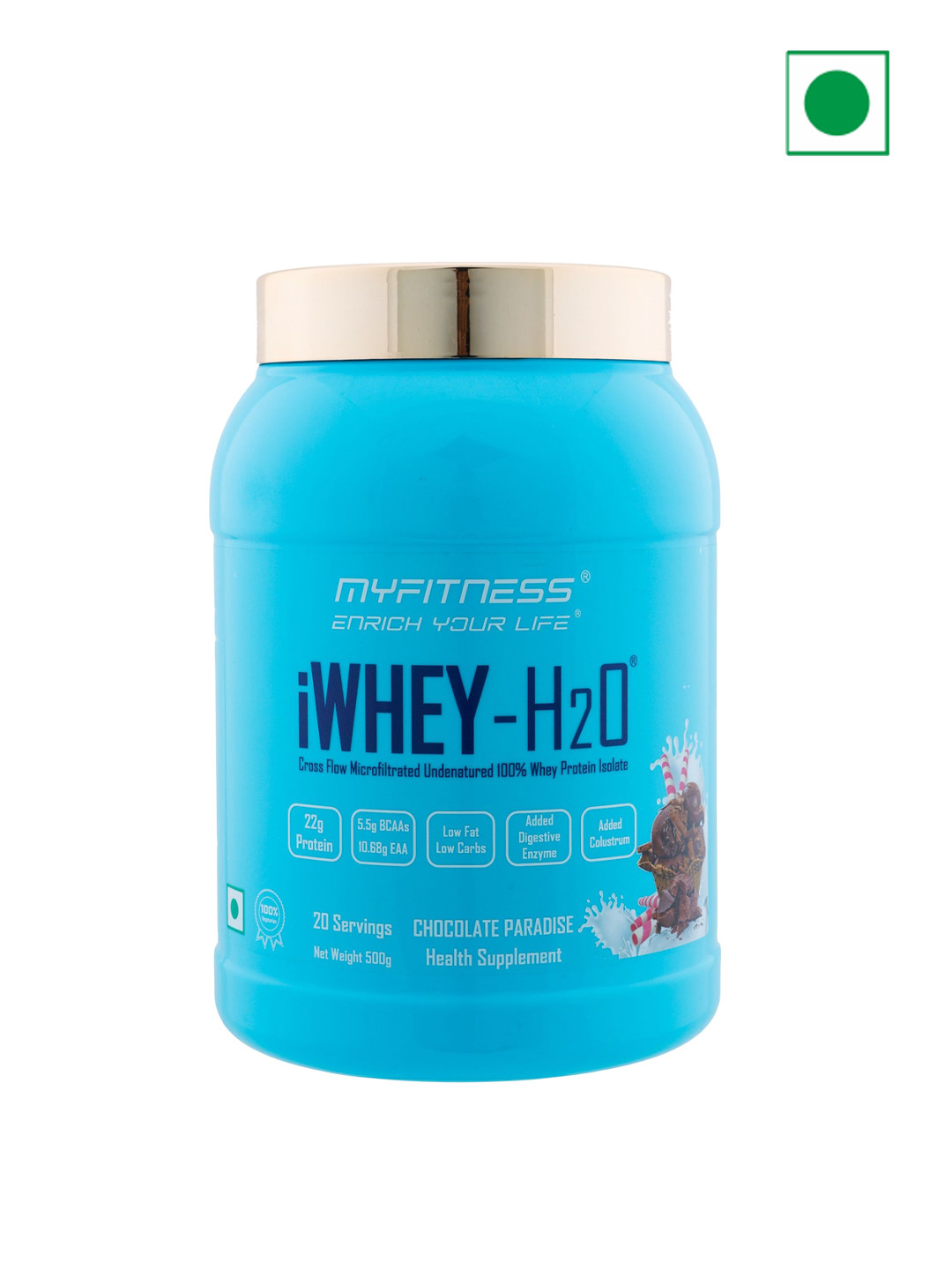 Myfitness iWhey H2O Whey Protein Powder Chocolate Paradise 500g - 20 Servings