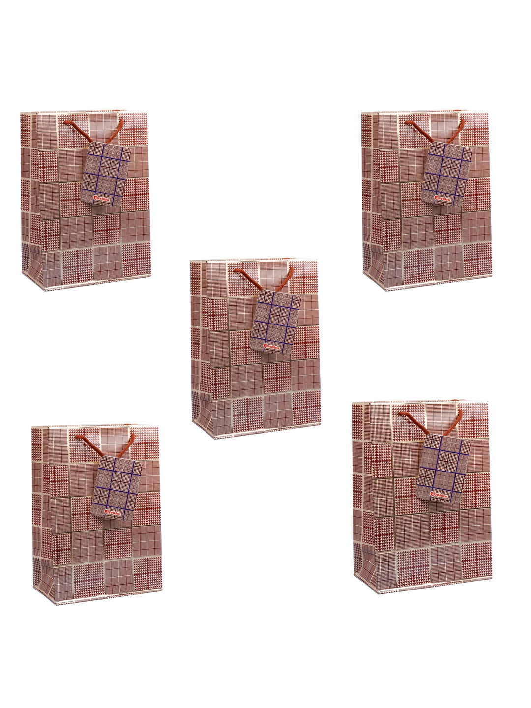 Archies Brown 5 Pieces Printed Gifting Paper Bags