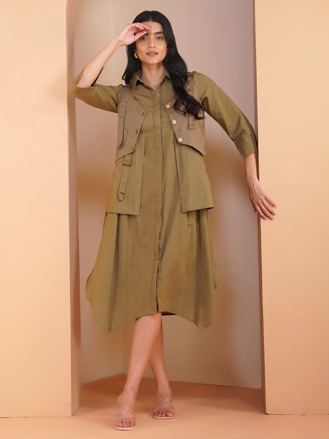 Stitchinc Women A-Line Midi Dress