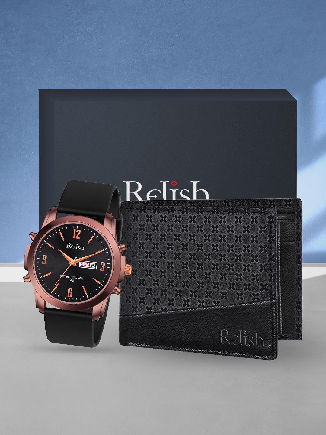 Relish Men Accessory Gift Set of Analogue Watch & Wallet Combo