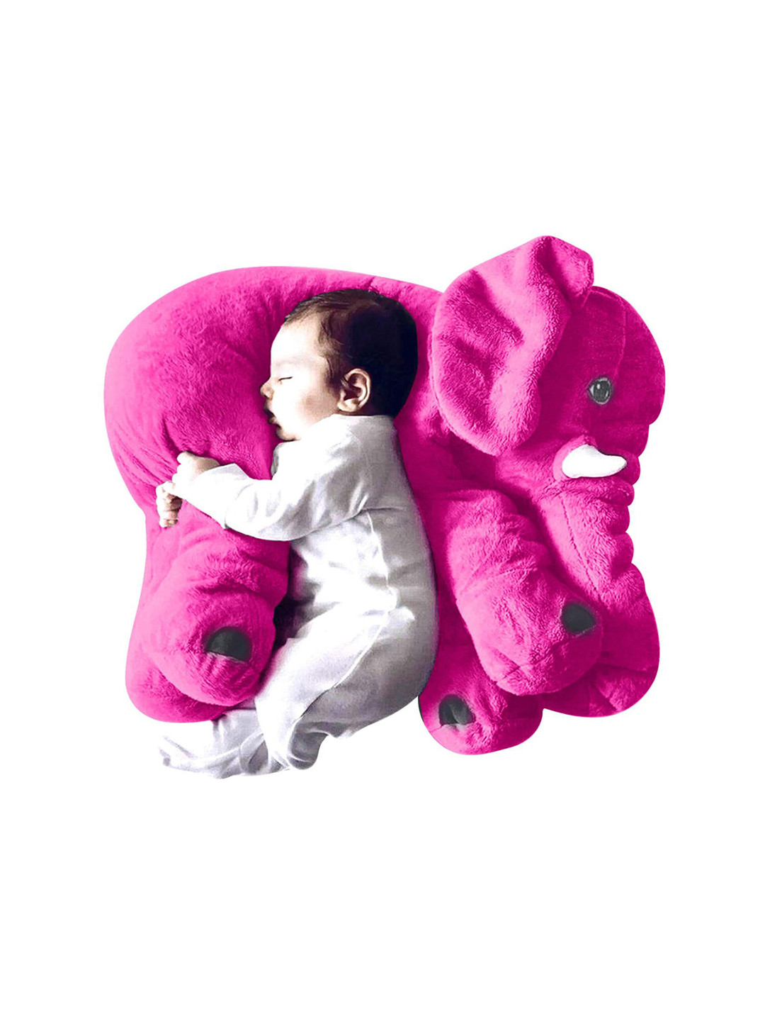 BUMTUM Pink Solid Cotton Lightweight Medium Fibre Baby Pillow-45 x 36 cm