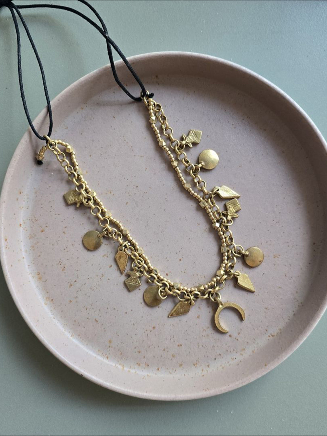 Studio Anviksha Tijil Moon Charm Layered Statement Necklace