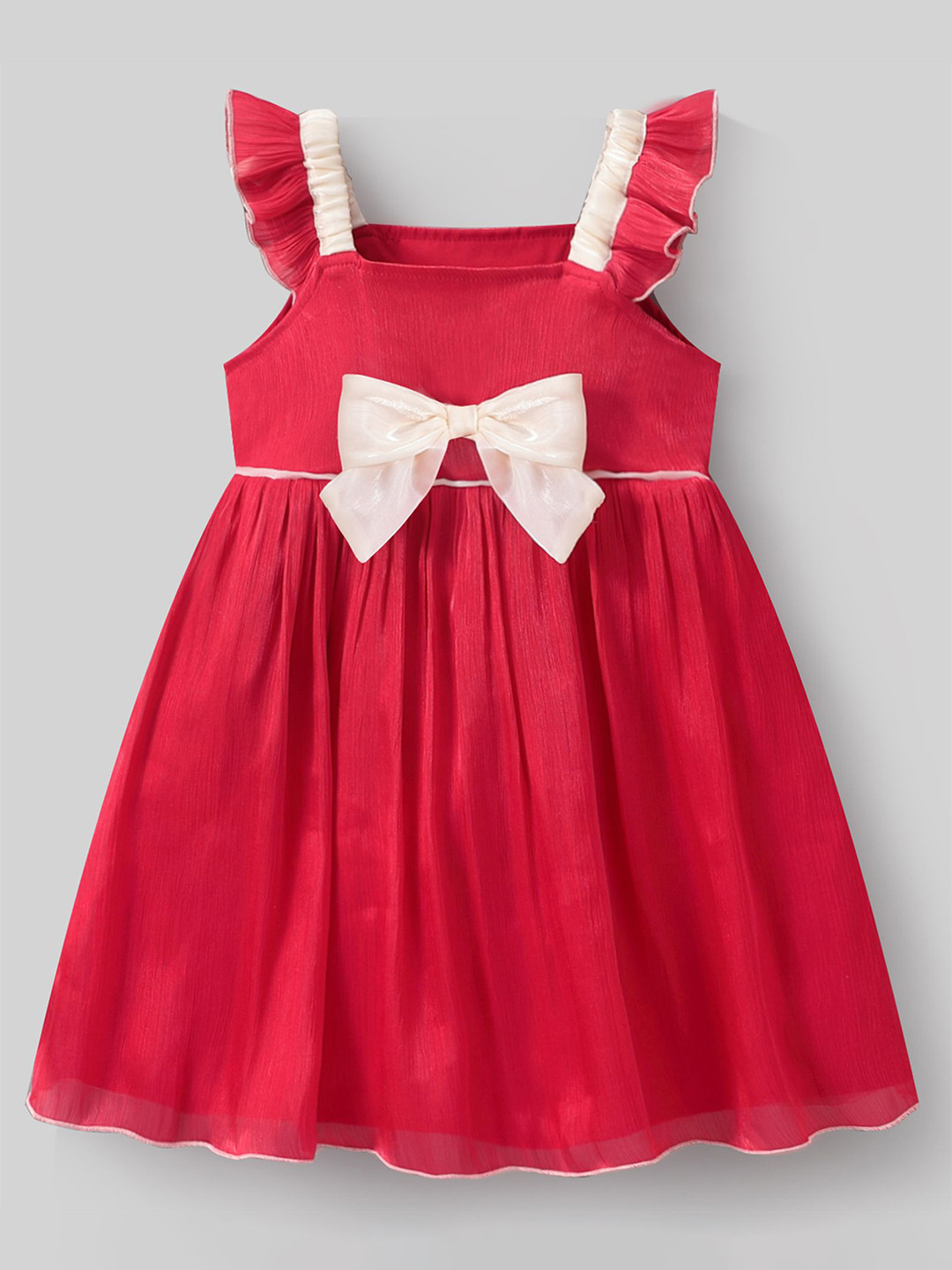 Mark & Mia Girls Square Neck Flutter Sleeve A-Line Dress