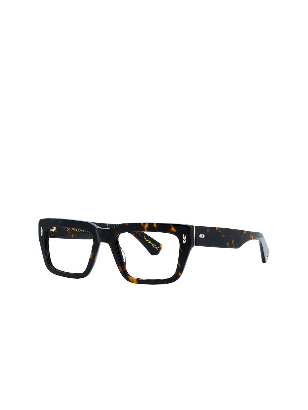Shisen Fox Habiki Dark Havana Unisex Abstract Full Rim Rectangle Frames