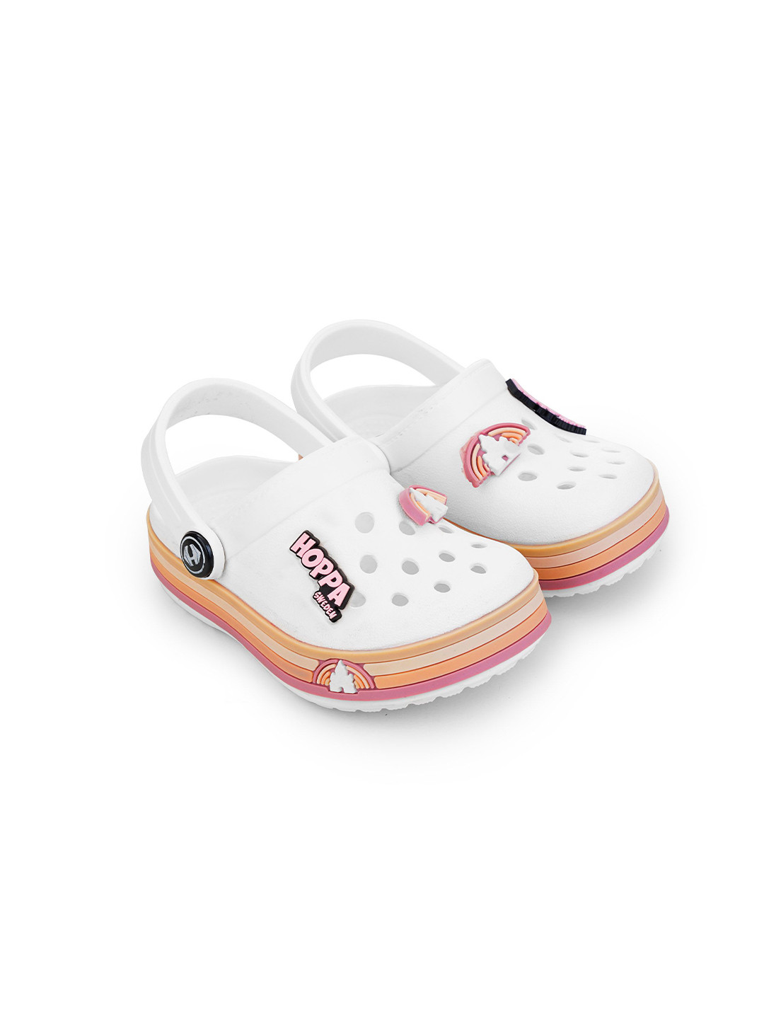Hoppa Castle White Kids Clogs