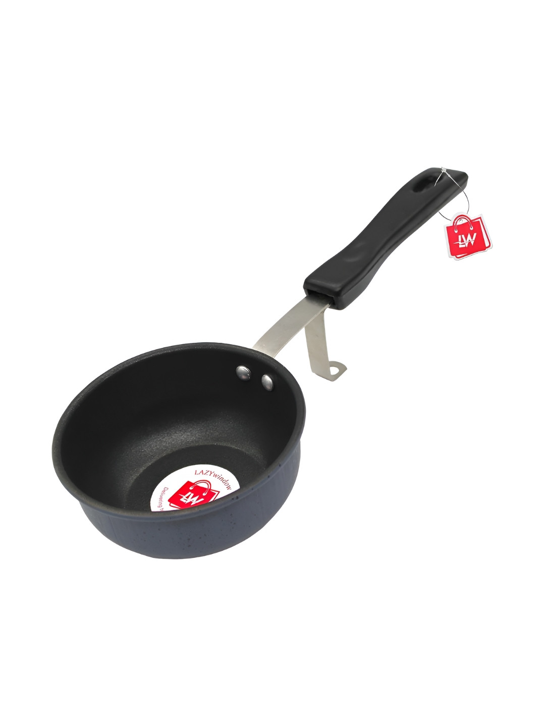 LAZYwindow Grey Dishwasher & Microwave Safe Stainless Steel Nonstick Tadka Pan