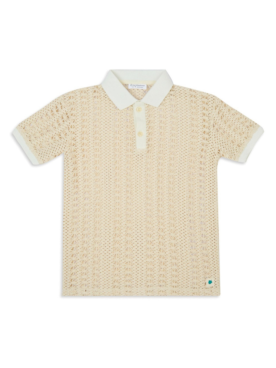 My Milestones Boys Self Design Polo Collar Cotton T-shirt