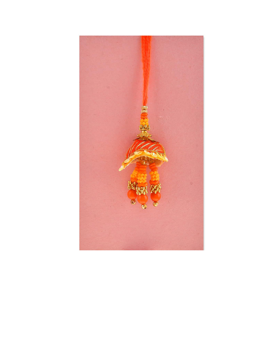 Ascension Beaded Lumba Rakhi For Bhabhi With Fridge Magnet & Roli Tilak Gift Set