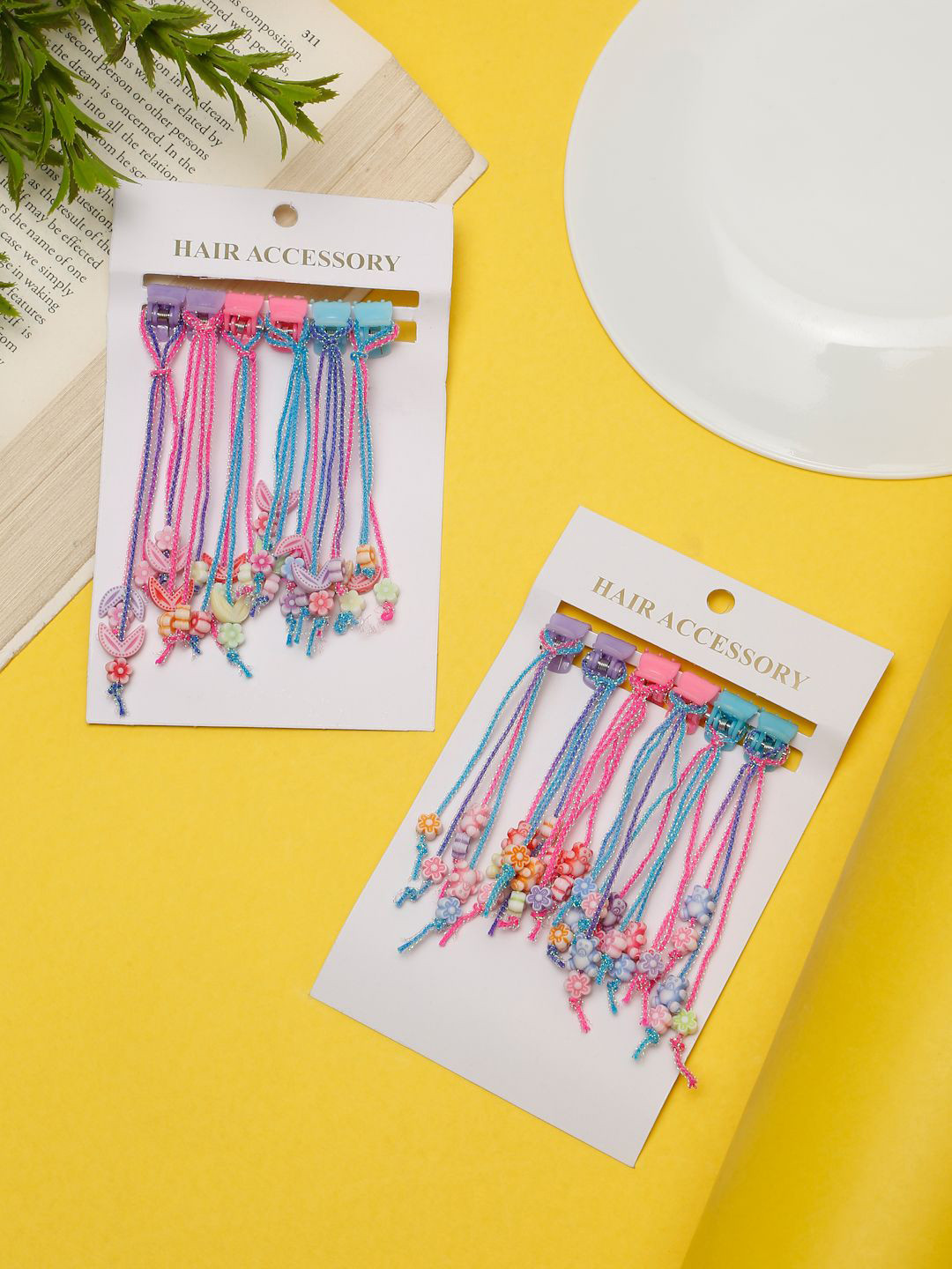 Stoln Girls Set Of 12 Teddy And Star Detail Hair Clips