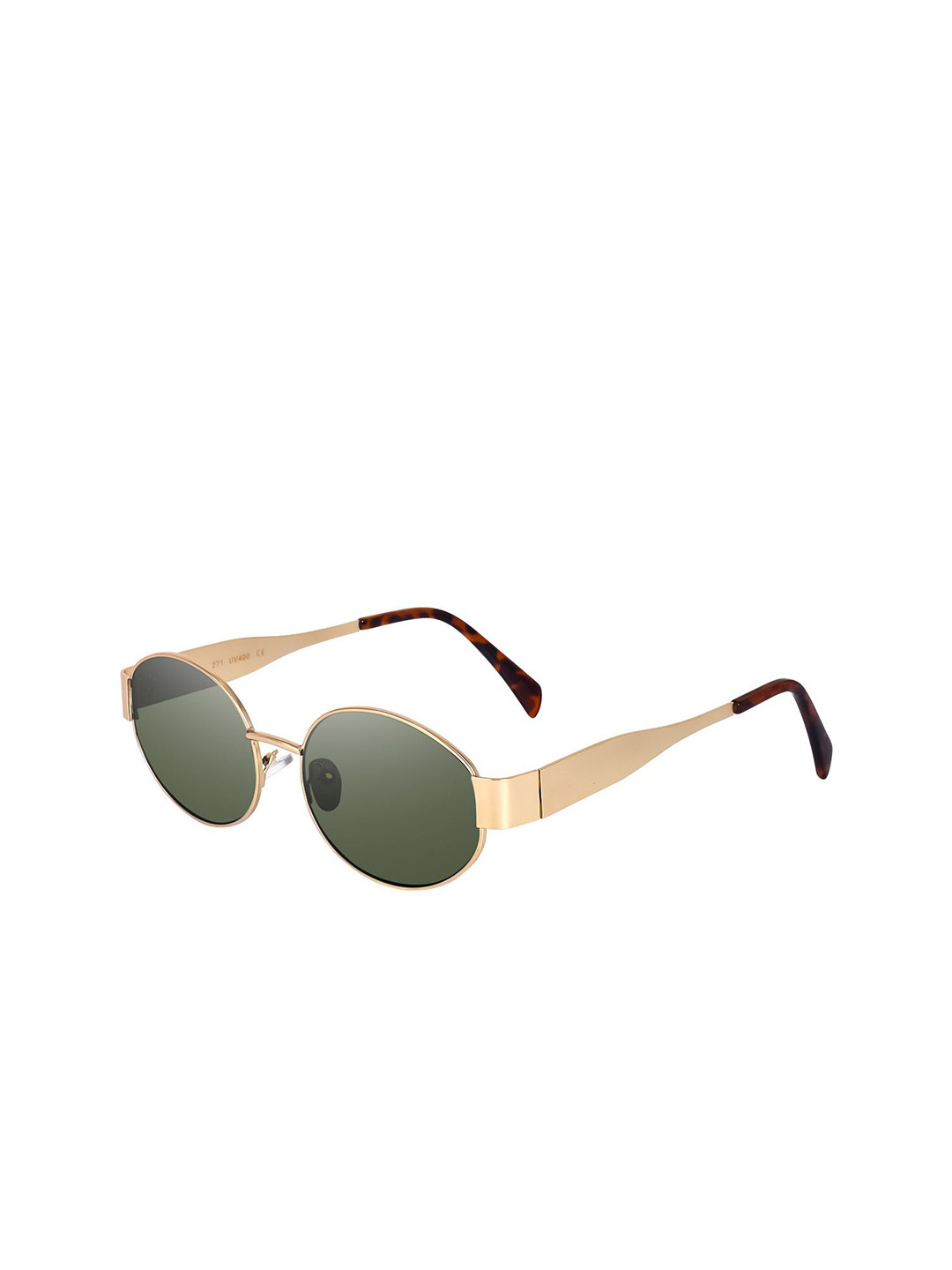 CREEK Unisex Oval Sunglasses with UV Protected Lens OVAL (GOLD/GREEN)