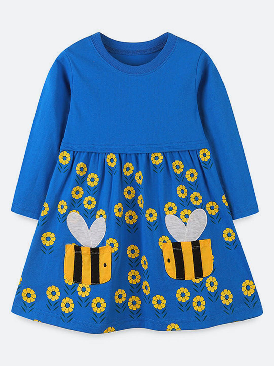 Oh Rare Girl Knitted Cotton Long-Sleeved  A-Line Dress