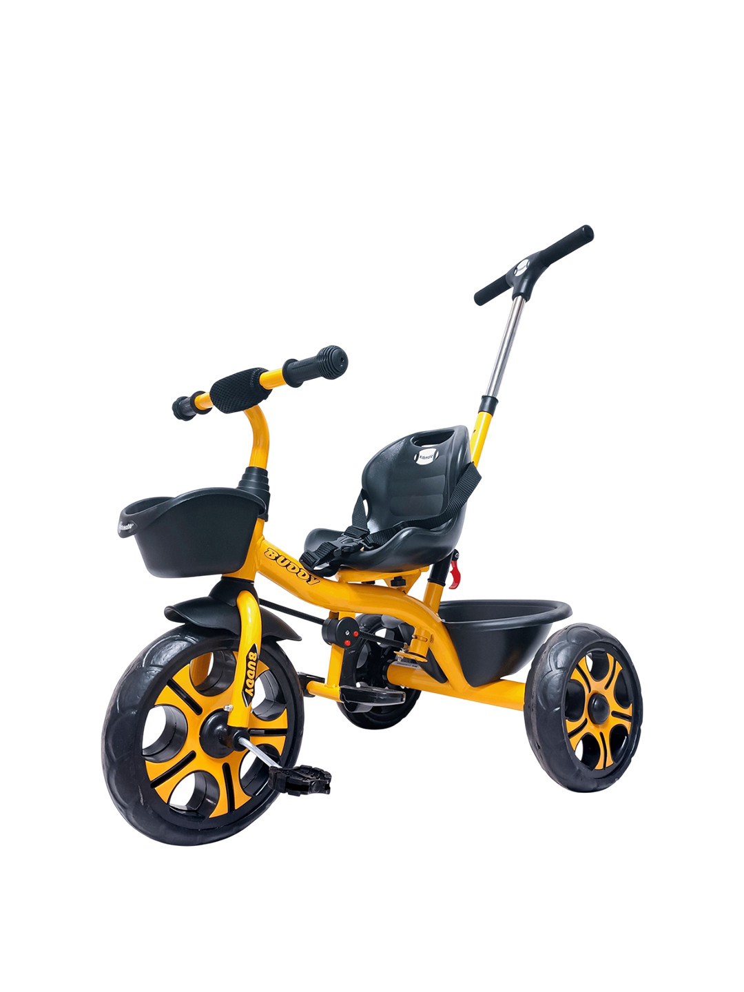 KIDSMATE Kids 2-In-1 Cushioned Seat Tricycle With Parental Control & Storage Basket