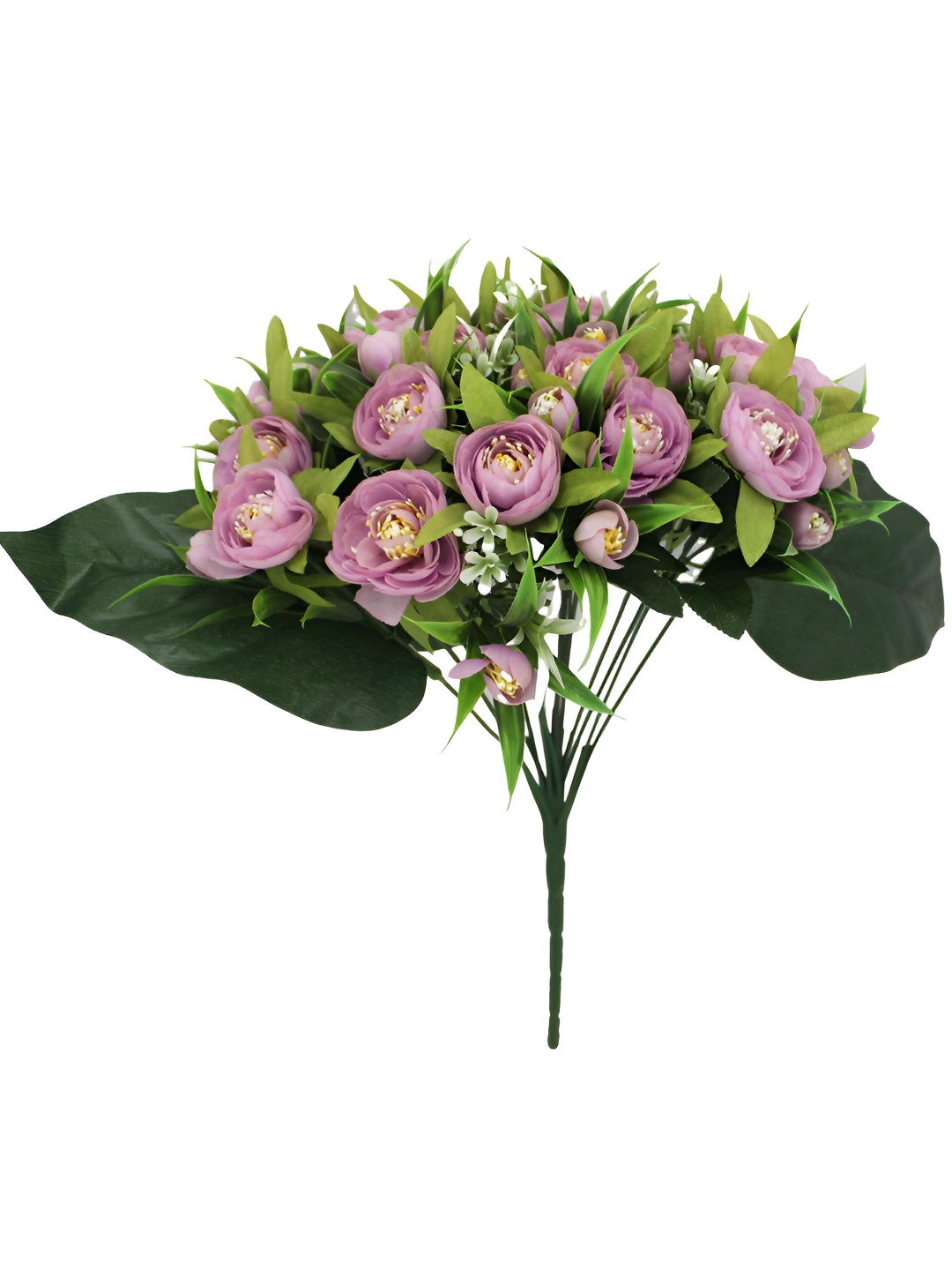 OGI INTERIORS Purple & Green Rose Artificial Flower