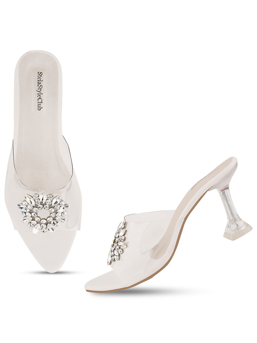 STELASTYLECLUB Women Western - Embellished Open Toe Slim Heels Sandals