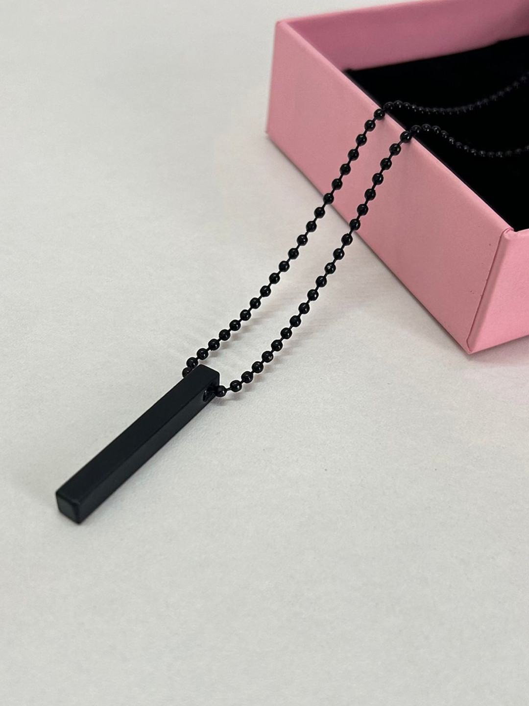 FIMBUL Men Stainless Steel Baar Pendant With Chain