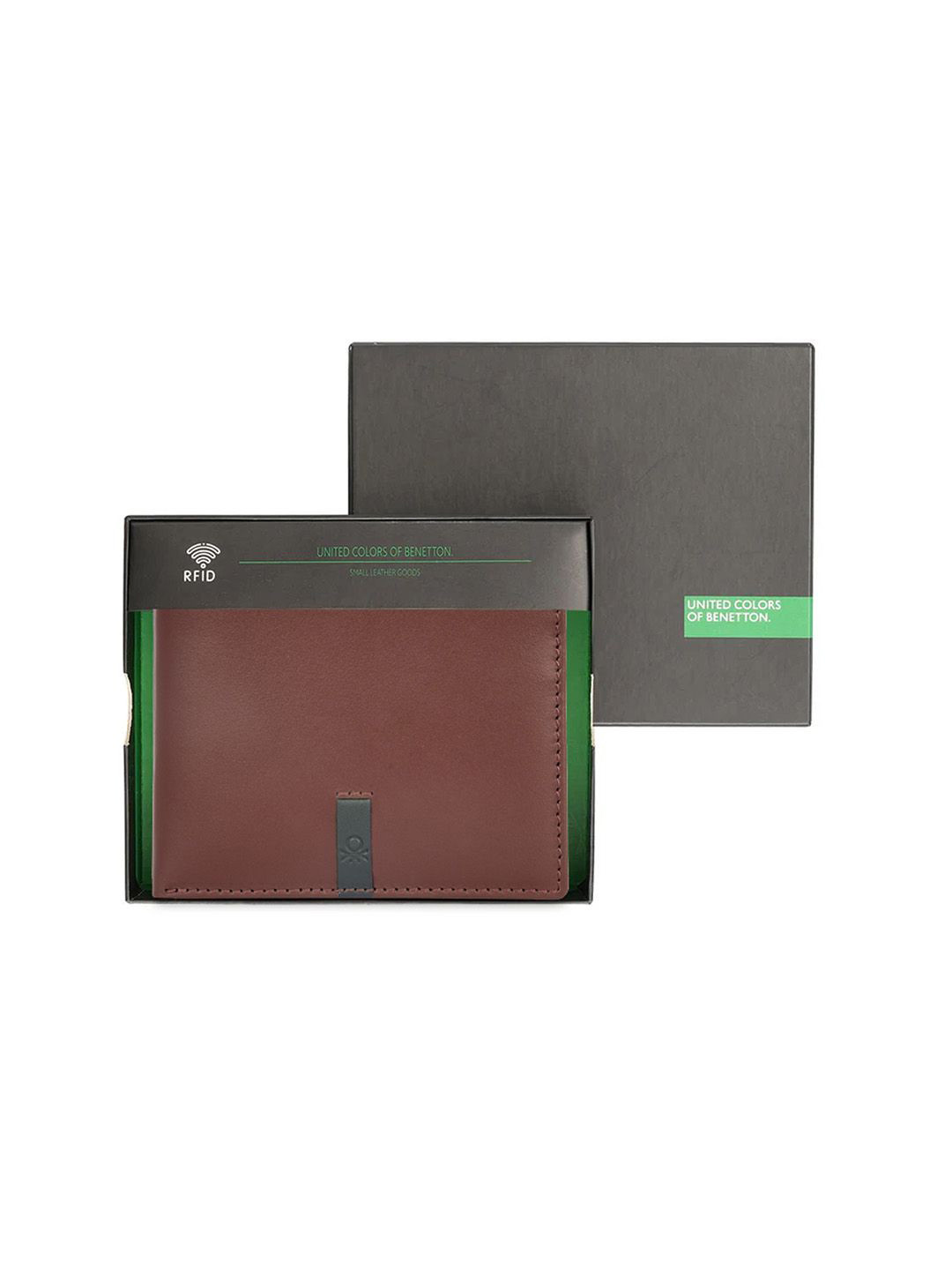 United Colors of Benetton Men Leather Two Fold RFID Protected Wallet