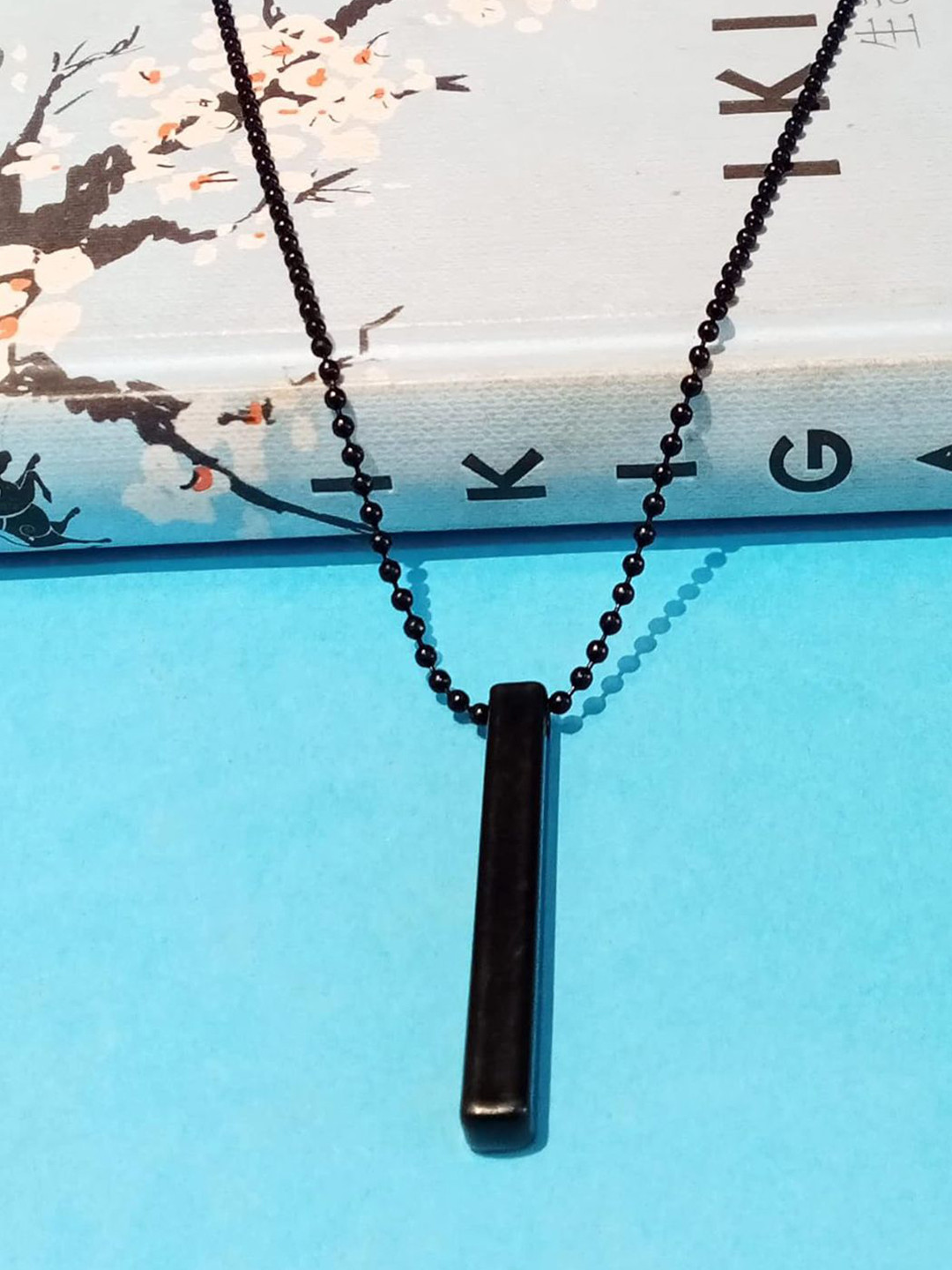 FIMBUL Men's Stainless Steel Baar Pendant With Chain