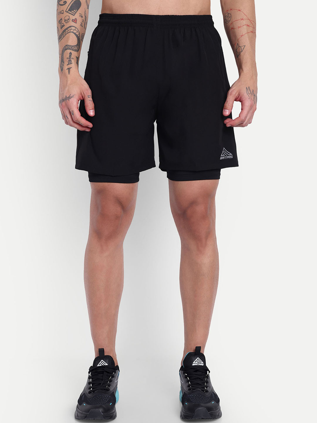GRITPRO Men Slip-On Running Sports Shorts