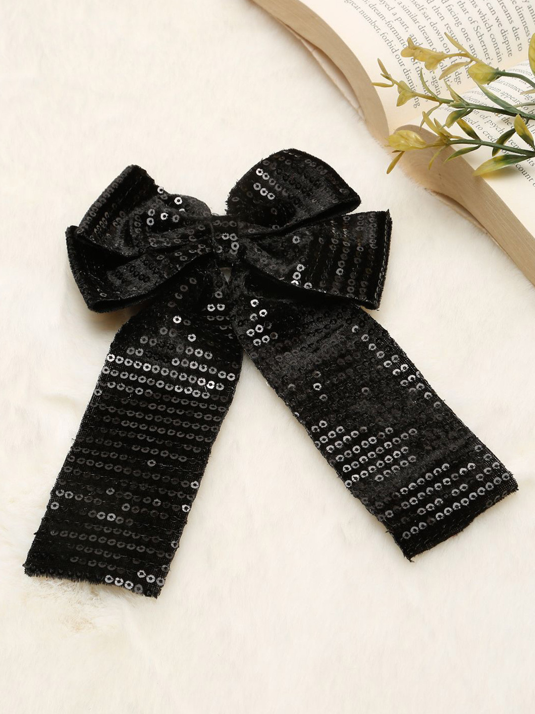 Stoln Women Embellished  Bow Detailed Sequin Alligator Hair Clip