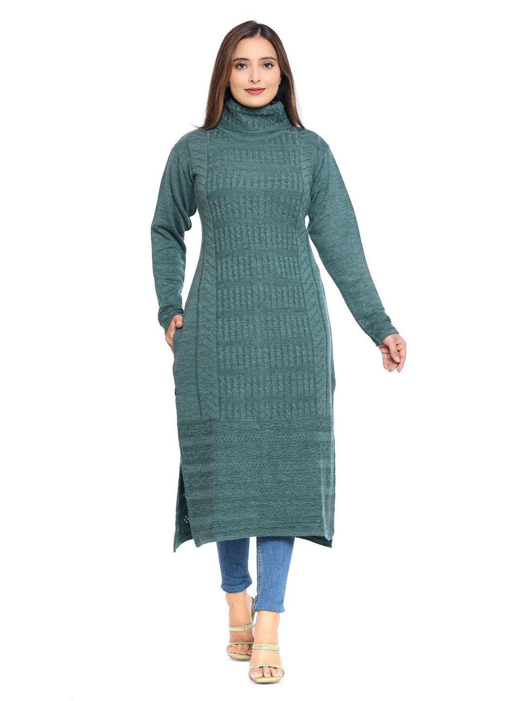 KNITZY Woven Design Woollen Kurta