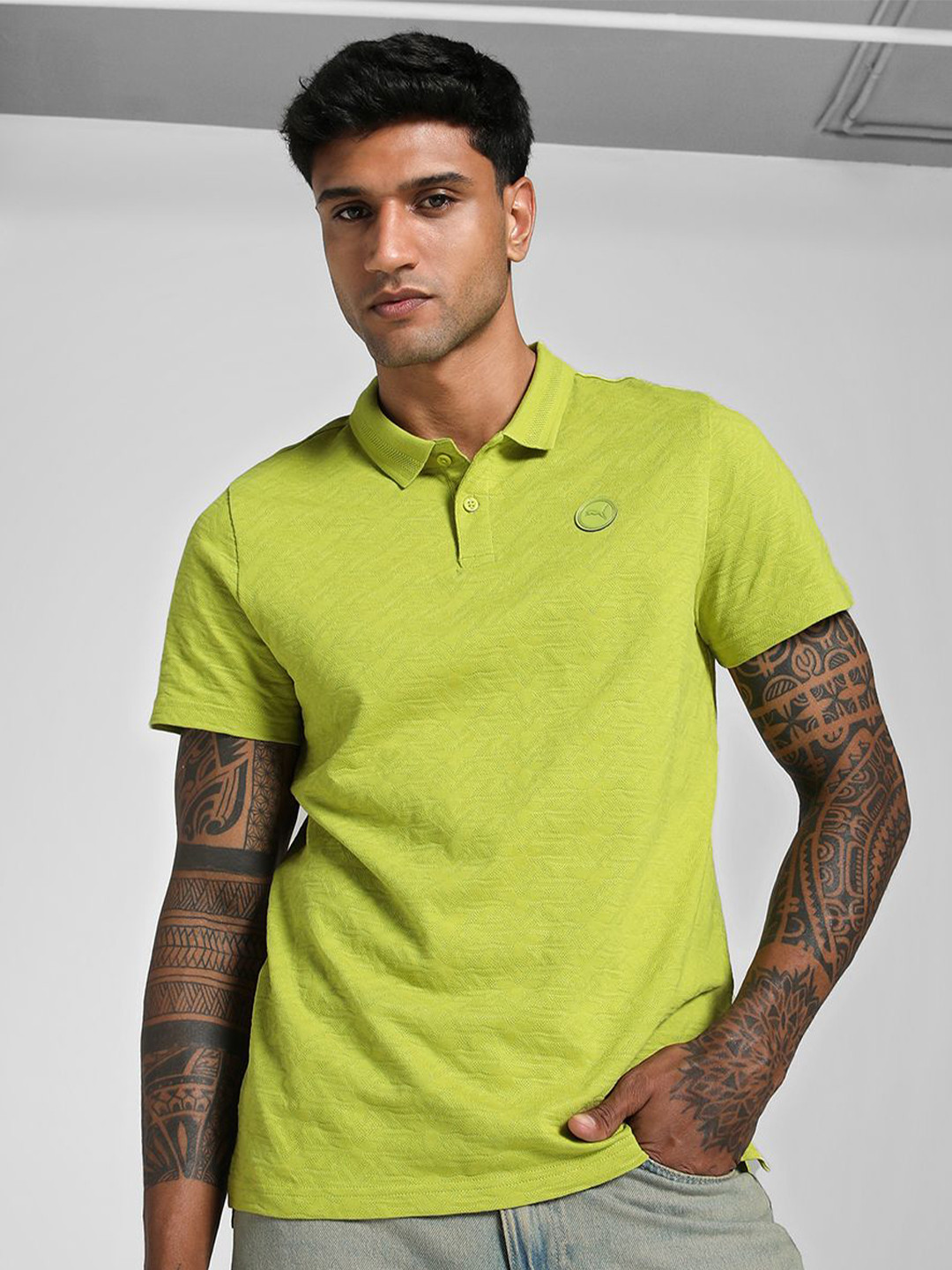 Puma Premiuess Pure Cotton Slim Fit Polo Collar T-Shirt