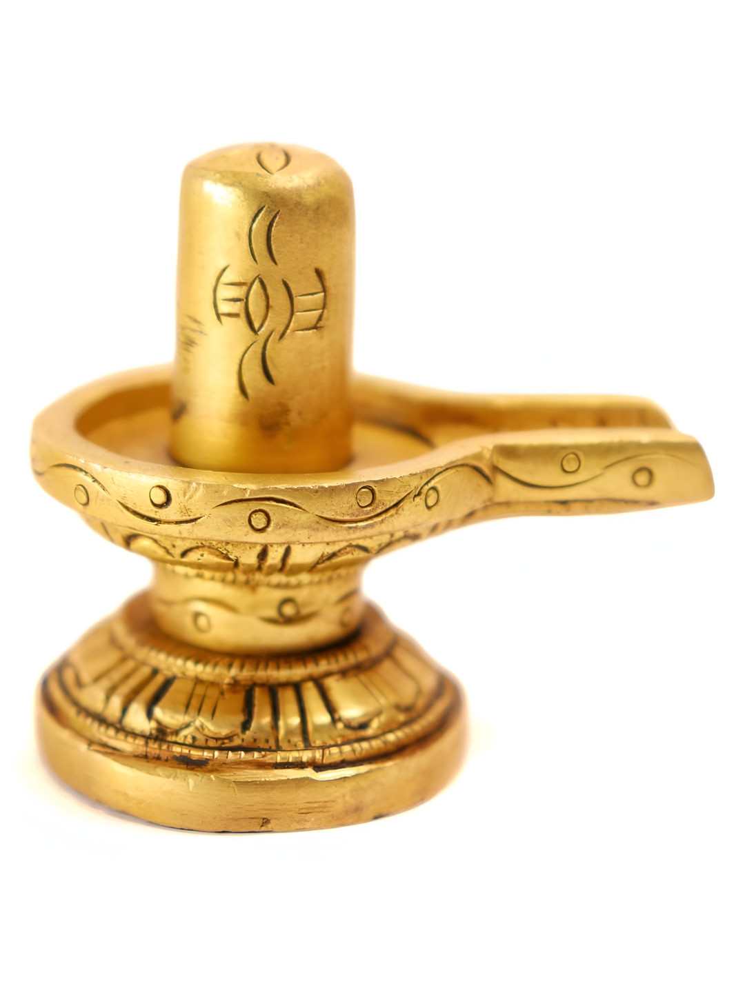 The Spiritual Living Shiv Pindi Gold Brass Metallic Prayer Room Tiny Showpiece - 2 Inches